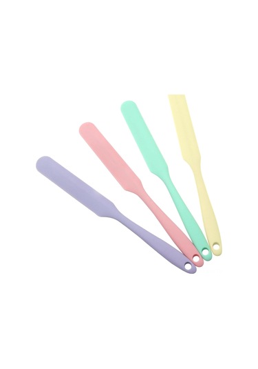 Kosona 4 Renkli Isıya Dayanıklı Silikon Spatula Seti, 25 Cm Boyunda Kek Krema Sürme Ve Karıştırma Araçları Çok Renkli