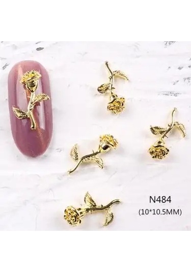 Tszs 3d Altın Alaşım İsa Kalp Çapraz Tanrıça Serisi Tırnak Metal Charms Çiçek Gül Çivi Sanat Dekorasyon Takı Salon İçin Açık Gri