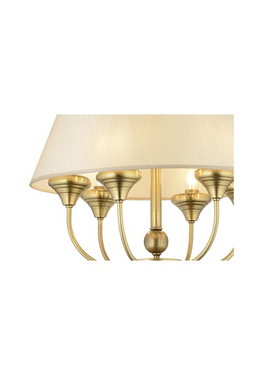 Lampaluce Teodora Modern Şapkalı Klasik Sarkıt Avize Tasarımı 6'lı Sarı 50cm Eskitme