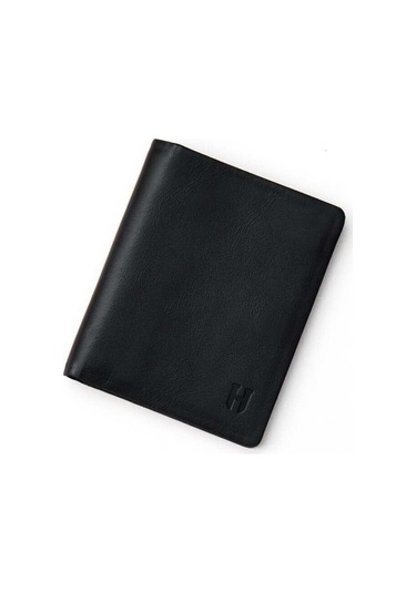 Dayton Erkek Siyah Plus Color Deri İnce Tasarım Çok Bölmeli Rfid Korumalı Cüzdan Siyah