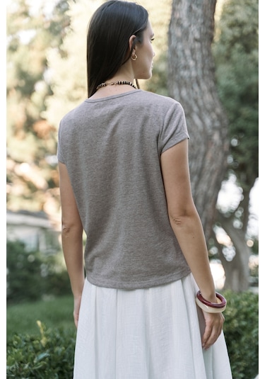 Bohemai Suva Kısa Kol Vizon T-shirt Vizon