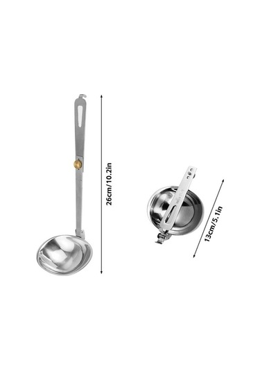 Pazly Katlanabilir Çorba Kaşığı - Paslanmaz Çelik Kamp Seyahat Çorba Kaşığı Gümüş Gümüş