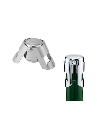 Konesam Pirinç Kapaklı Paslanmaz Çelik Şampanya Şişe Muhafaza Tıkanıklığı - Vakumlu Korumalı, Parlak Renkli 1 Adet