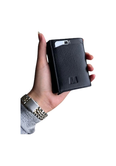 Mft Leather Hakiki Deri Erkek Mekanizmalı Cüzdan Retro 2660 Napa Siyah