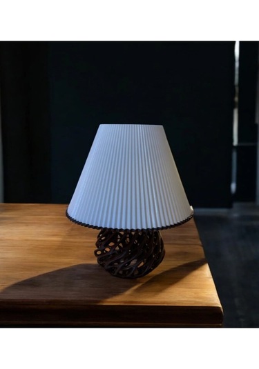 Twister Model Özel Tasarım Masa Lambası Ve Abajur - Siyah Çok Renkli