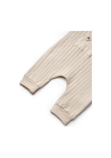 Bebek Salopet %100 Organic Pamuk Yenidoğan Serisi - Csy8114 Ekru