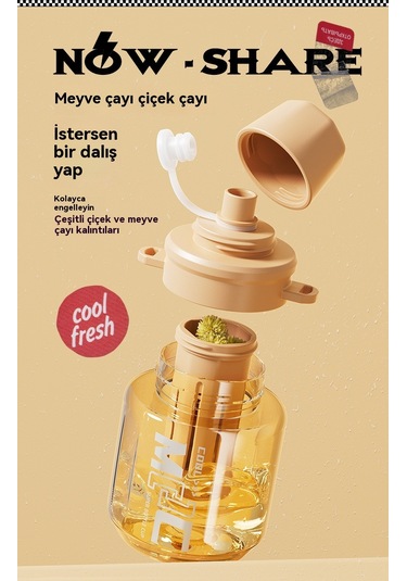 Tuomeng Su Bardağı Büyük Kapasiteli Yüksek Sıcaklığa Dayanıklı Plastik Dundun Kupası Büyük Göbek Kupası 750ml Yeşil