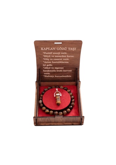 Kaplangözü Taşlı Bileklik & Kolye Set - Doğal Şıklık Ve Ruhsal De Kahverengi