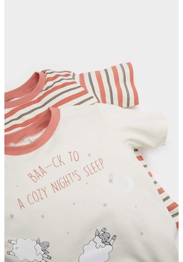 DeFacto Erkek Bebek 4'lü Pijama Takımı Kısa Kollu Penye Üst Beli Lastikli Şort E1188A525HSER98