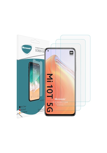 Microsonic Xiaomi Mi 10t Screen Protector Nano Glass Cam Ekran Koruyucu 3 Pack