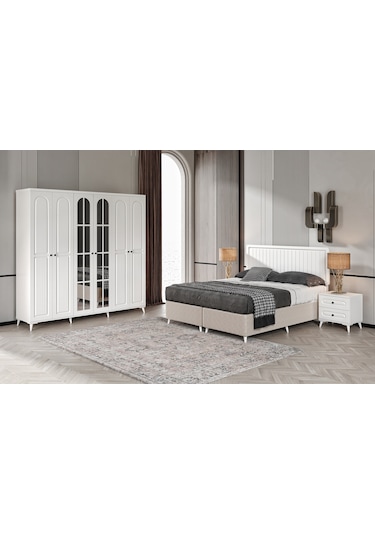 Roma 6 Kapaklı Komple Mdf Yatak Odası Takımı