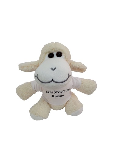 Seni Seviyorum Kuzum Tişörtlü Peluş Kuzu Oyuncak - 9060569727191drvs