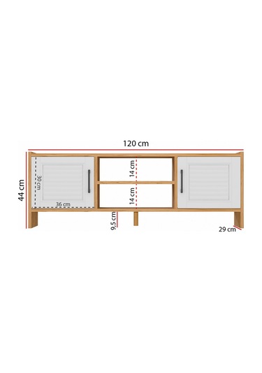 Molde Retro Tv Sehpası Mdf Membran Kapaklı Raflı Tv Ünitesi Televizyon Sehpası Atlantik Çam - Beyaz