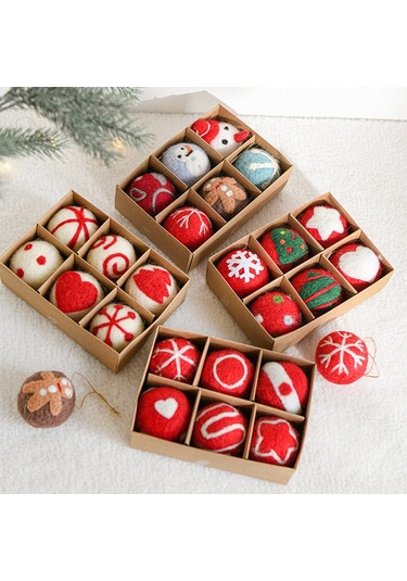 Ximistore9 Noel Açık Desenli Felt Top Mükemmel Dekorasyon Seti - 6 Adet, Ağacı Ve Odalarınızı Canlandıran Yüksek Kaliteli Noel Aksesuarı