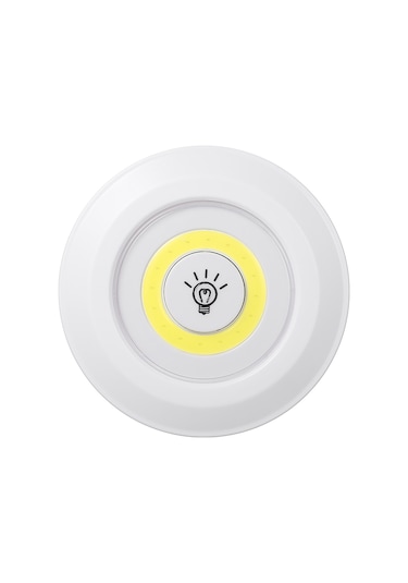 Ruicoo Kablosuz Cob Led Dolap Aydınlatma - 3'lü Paket, Uzaktan Kumandalı, Parlaklık Ayarlı, Taşınabilir, Pil İle Çalışan Beyaz