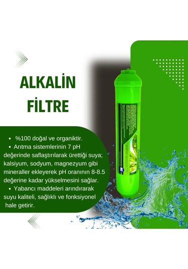 Tüm Arıtma Cihazlarına Uyumlu Post Karbon-alkali-mineral 3'lü Set