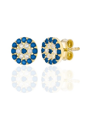 14k Altin kaplama Gümüş Nazar küpe