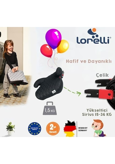 Lorelli Sirius Isofix 15-36 Kg Isofixli Oto Koltuğu Yükseltici 001