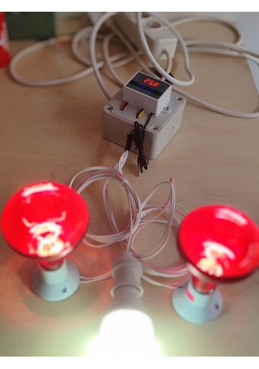 Ana Kucağı Isıtıcı Set 2 Adet 100 W Infrared Isıtıcı, Dijital Termostatlı . 1 Adet Aydınlatma