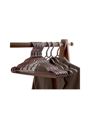 Ganzhoushop 10 Adet Alüminyum Alaşımlı Metal Elbise Askısı Deforme Olmayan Ağır Hizmet Tipi Ceket Kurutma Rafı Yivli Ceket Gömlek Pantolon Zekai Çok Renkli