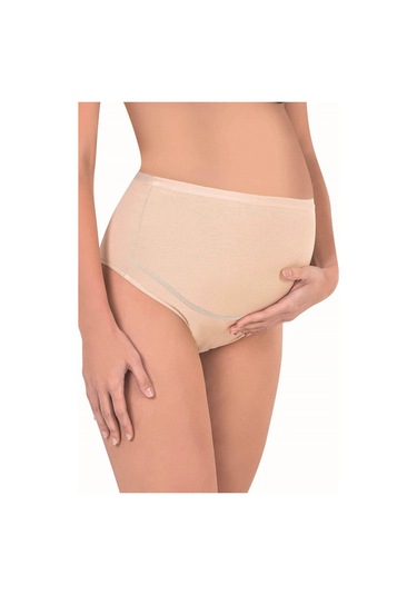 Kadın Pamuklu Likralı Hamile Lohusa Külot Ten Kompedan K23582-ten Ten Rengi