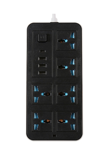 Yuntech01 6 Açık + 3 Usb + 1 Type-c Portlu Çok Fonksiyonlu Priz, Bağımsız Anahtar, 2m Kablolu, 220-240v Avrupa Standartı, Siyah Beyaz
