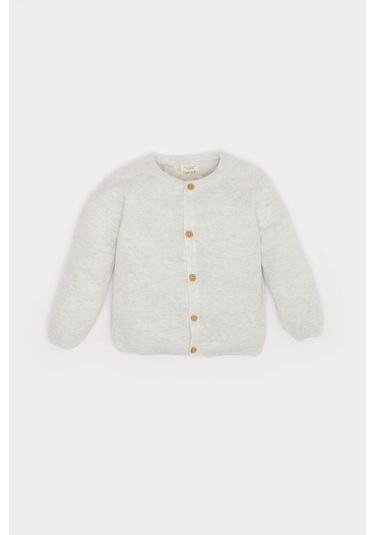 Defacto Erkek Bebek Bisiklet Yaka Düğmeli Hırka A3833a525augr184 Gri