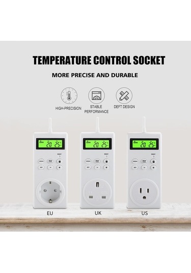 Pazly Kkmoon Tak-çalıştır Programlanabilir Kablosuz Termostat Prizi, Lcd Ekranlı Isıtıcı/soğutucu Kontrol
