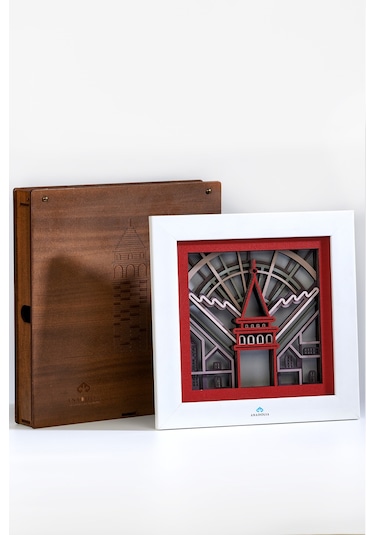 Galata ArtDeco Kırmızı Ahşap Duvar Panosu