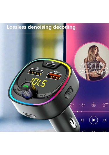 Bt08d Fm Verici Eller Serbest Araç Kiti Mp3 Ses Çalar İle Qc3.0 + Pd18w 5a Otomatik Hızlı Şarj Fm Modülatör