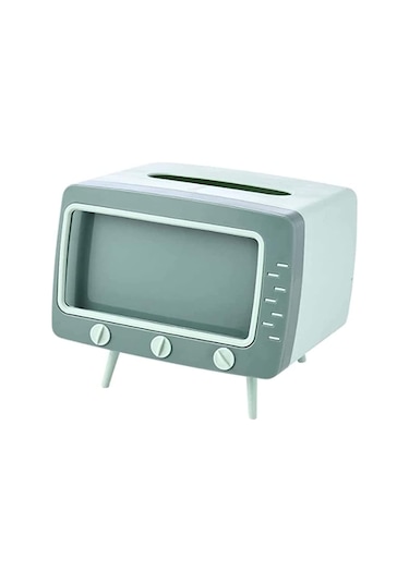 Tv Şeklinde Cep Telefonu Tutucu 2'si 1 Arada Mendil Kutulu B Çok Renkli