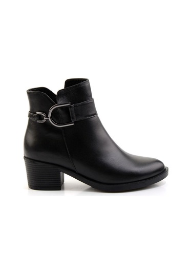 Siyah Hakiki Deri Kadın Bot & Bootie K02531207303 Siyah