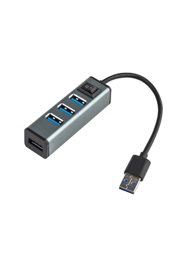 Usb - 4 Usb 3.0 Bağlantı Noktası Alüminyum Alaşım Göbek Gümüş