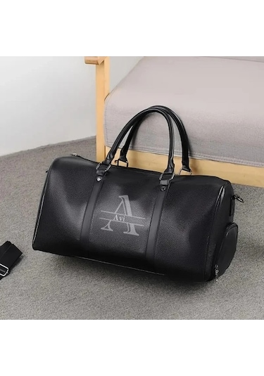 Sandwich Motion003 Özel Adlı Spor Çantası - Ayakkabı Gözlü Siyah Crossbody Fitness Seyahat Çantası Siyah Siyah