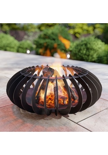 Parıltı Ateş Çukuru Elips Model Bahçeniz İçin Dekoratif Sağlam Siyah