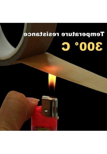 Pazly 10 Metrelik Ptfe Kumaş Bant, Yüksek Sıcaklık Dayanımlı, Yapıştırıcı, Su Geçirmez, Kapama Makinesi İçin Rulo