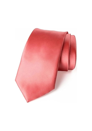 Tezzgelsin Erkek Saten Kravat ve Mendil Set Mercan