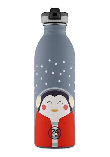 Kids Bottle Happy Penguin Paslanmaz Çelik Çocuk Su Matarası 500 Ml Renkli