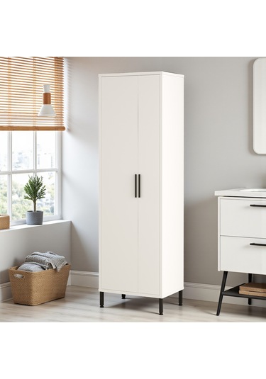 Robin Home Çok Amaçlı Dolap Vileda Banyo Dolabı Kiler Dolabı Beyaz Beyaz