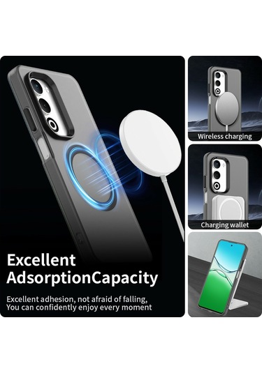 Oppo A5 5g/ Oppo A5/ Realme C75 Kılıfı Magsafe Anti Drop Hibrit Telefon Arka Kapağı İle Uyumlu - Siyah Siyah