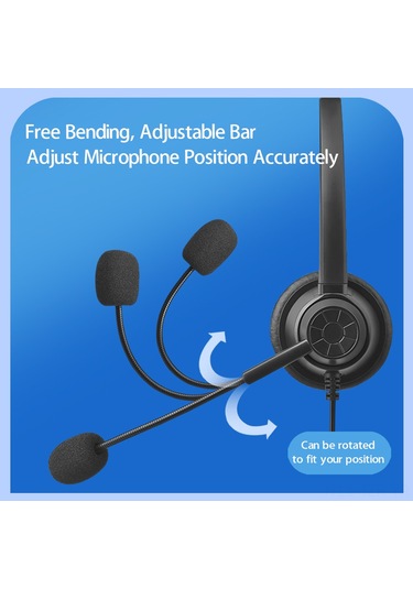 Geeroyoo Usb Bağlantılı H360d Kulaklık Mikrofon Seti - 180 Dönebilen Kafa Bandı, 330 Dönebilen Mikrofon, Sessiz Tuşu, Ses Ayarı, Anti Rf