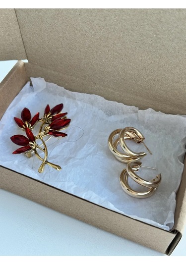 Broş Dal Şık Orijinal 364862555 Mat Kırmızı