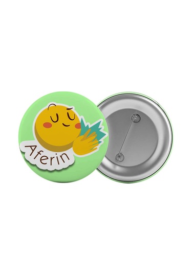 Aferin Çanta Rozeti 20 Adet En Büyük Boy 5.8cm İğneli Broş