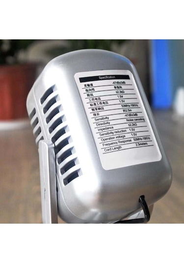 Skycıty Masaüstü Mikrofon, Cep Telefonu Canlı Yayınları İçin Uygun, Gümüş 3.5mm Şarjlı