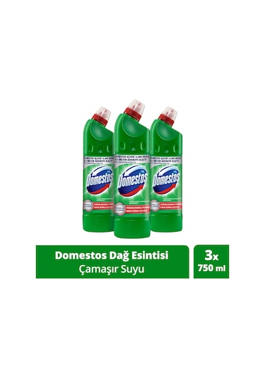 Domestos Çamaşır Suyu Yoğun Kıvamlı Maksimum Hijyen Dağ Esintisi 750 Ml X3 Adet