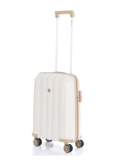 Mçs Bavul Orta Ve Kabin 2li Set Kırılmaz Silikon Valiz V305 Kemik/şampanya Kemik - Şampanya