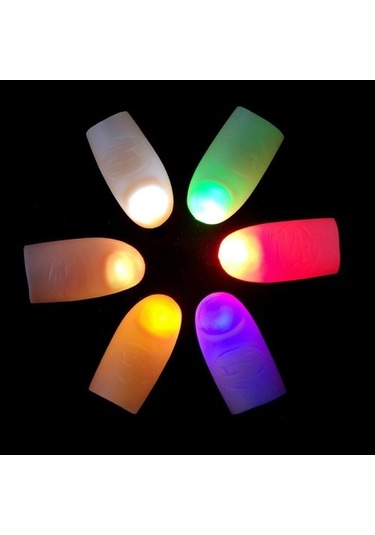 Led Işıklı Renkli Sihirli Parmak Şaka Tdrtr Çok Renkli