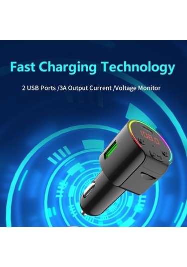 Artfulabode Verici Type-c Hızlı Şarj Qc3.0 Mp3 Çalar Araç Kiti Fm 5.0 Bluetooth Eller Desteği G61