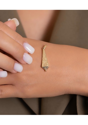 Bayar Gold 14 Ayar Altın Antik Motifli Kolye Ucu Sarı Altın