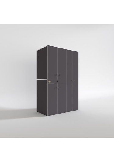 Kenzlife Çamaşır-Kurutma Makinesi Dolabı Şahrur Sağ Gri 187 120 60 Çekmeceli Banyo Çok Renkli